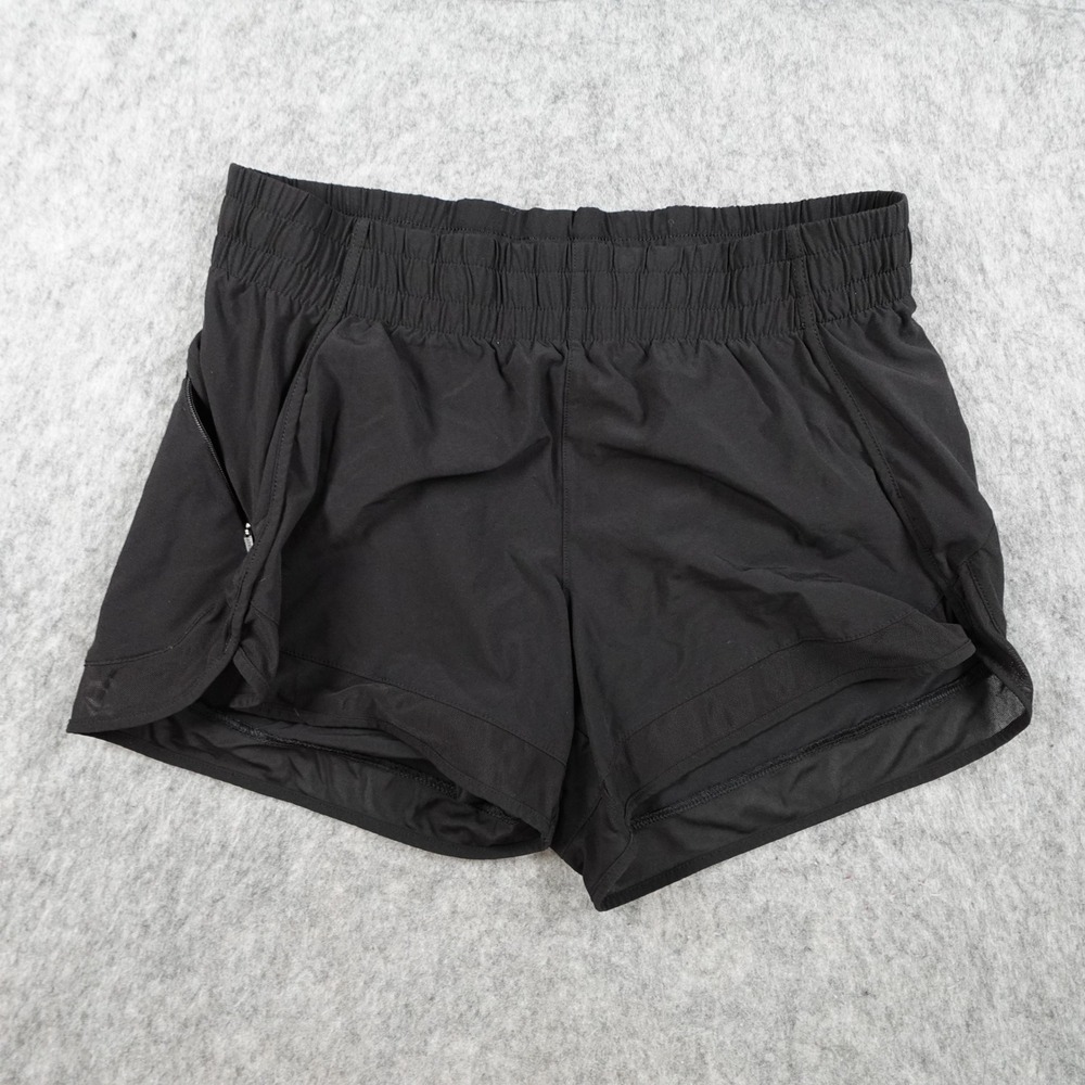 Athleta Short Women Extra Small Black Mesh Racer Run Mid Rise 4"